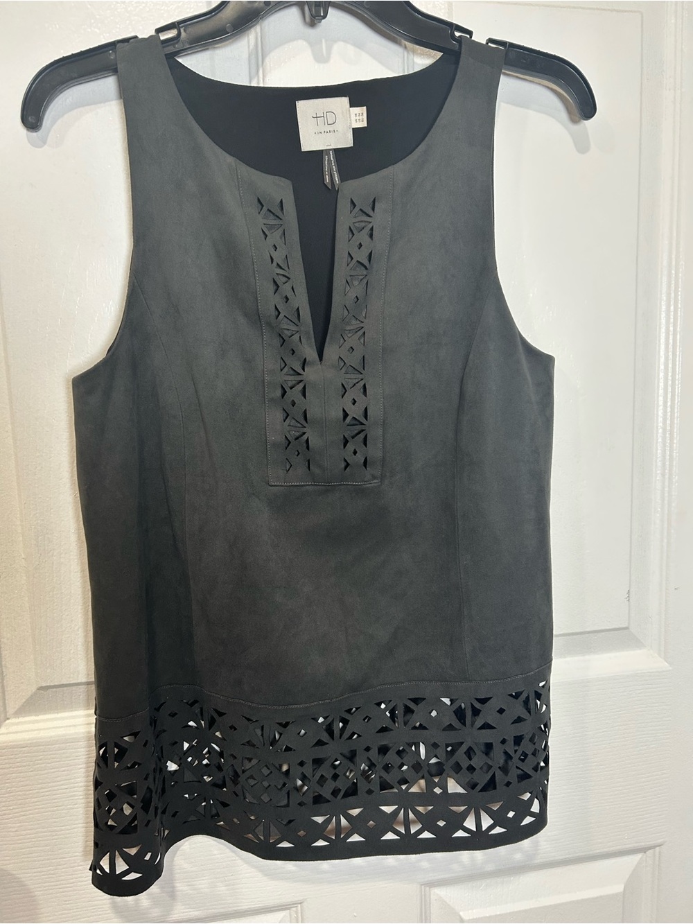 HD in Paris Black Laser-Cut Sleeveless Top